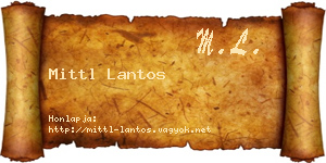 Mittl Lantos névjegykártya
